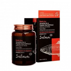 Farm Stay Ампульная сыворотка для лица с маслом лосося и пептидами / Salmon Oil & Peptide Vital Ampoule, 250 мл