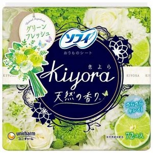 Гигиенические прокладки 72 шт ежедневные 14см ультратонкие аромат свежести Unicharm Kiyora
