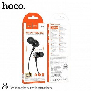 Наушники Hoco DM25 с микрофоном (1.2 м), цвет: черный