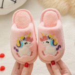 Тапочки домашние с Единорожкой розовые