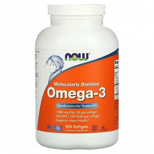 Омега 3 NOW Omega-3 1000мг (180/120) - 500 капс.