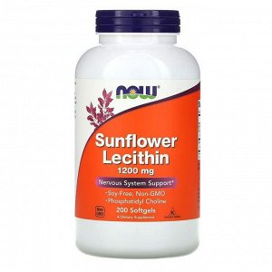 Лецитин NOW Sunflower Lecithin 1200 мг. - 200 гел.капс