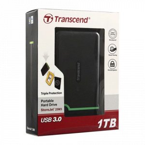 Диск жесткий внешний TRANSCEND StoreJet 25M3 1Tb, 2.5",USB 3