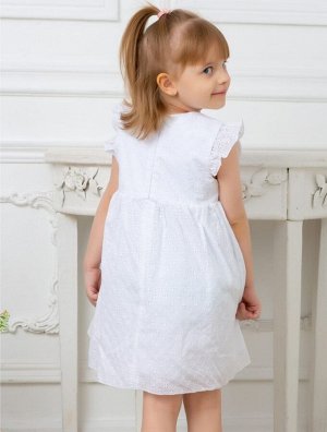 Платье для девочки летнее хлопок шитье Марбелья цвет Белый(клевер)