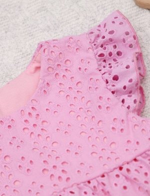 Платье для девочки летнее хлопок шитье Марбелья цвет Розовый(жасмин)