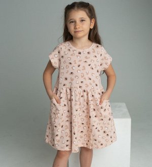 Платье для девочки хлопок короткий рукав цвет Лео