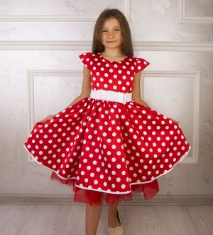 Платье для девочки в стиле стиляг цвет Красный