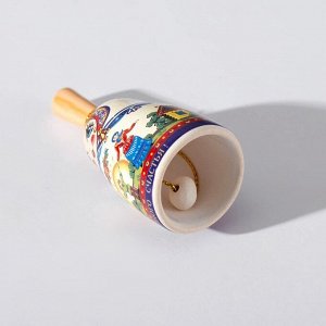 Колокольчик с ручкой "Матрешка" 8 см, керамика.