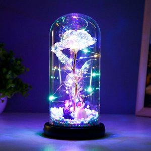 Фигурка светящаяся колба RISALUX «Влюблённая пара», LED-ночник, от батареек 3xААА, 11x11x22 см