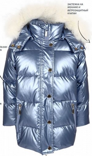 Куртка для девочки Fake FUR голубой
