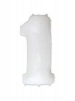 Фольга шар Цифра 1 40&quot;/100 см White Испания
