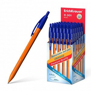 ERICH KRAUSE Ручка шариковая ErichKrause R-301 Matic Orange, узел 0.7 мм, автоматическая, стержень синий
