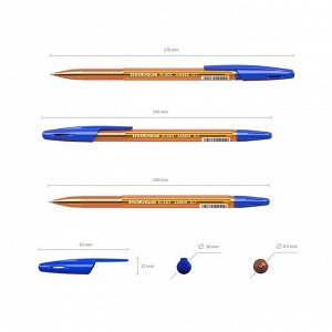 Набор ручек шариковых ErichKrause R-301 Amber Stick, 8 штук, узел 0.7 мм, цвет чернил синий