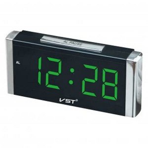 Часы настольные VST 731-2 зелёные цифры