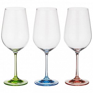Набор бокалов для вина из 6 шт. "rainbow" 350 мл высота=22 см (кор=8набор.)