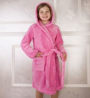 Халат детский для девочки из велсофта цвет Розовый