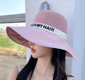 Шляпа льняная комбинированная, розовый