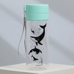 Бутылка для воды пластиковая «Киты», 600 мл