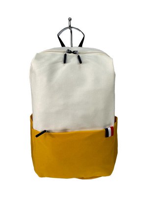 Молодежный рюкзак из текстиля, цвет молочный с желтым