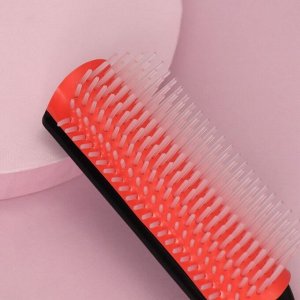 Расчёска массажная, 4,5 x 19 см, цвет чёрный/розовый
