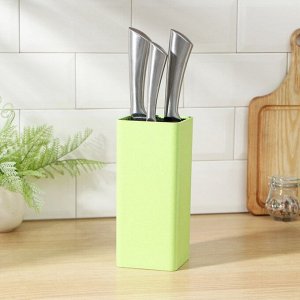 Подставка для ножей с наполнителем Доляна «Нежность», 10x22 см, цвет зелёный