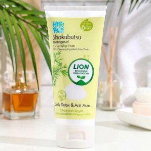 LION "Shokubutsu" Пенка для умывания 100мл  "Daily Detox" Против акне (Anti Acne)