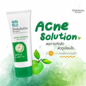 LION "Shokubutsu" Пенка для умывания 100мл  От прыщей для жирной и комбин.кожи (Acne Solution)