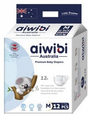Подгузники детские AIWIBI Premium M (6-11кг) 12шт