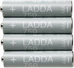 LADDA ЛАДДА Аккумуляторная батарейка, HR03 AAA 1,2 В750 мА•ч