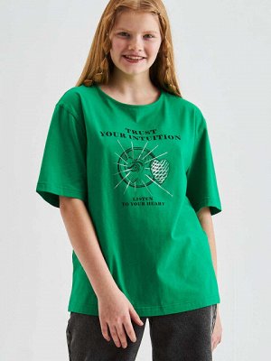 SMENA Футболка для девочки, футболка зеленая