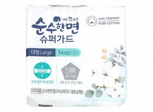 Прокладки Soonsoonhan myun Super guard Pure cotton размер L 290мм 14шт 1/24