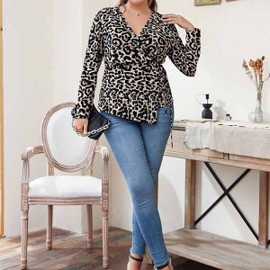 Женская блуза, леопардовый принт