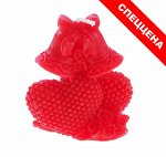 Свеча фигурная &quot;Сердца с колокольчиками&quot;, красная (спеццена)