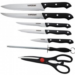 Набор ножей 7предметов Webber ВЕ-2236 в блистере черная ручка