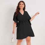Женское платье с коротким рукавом, цвет черный