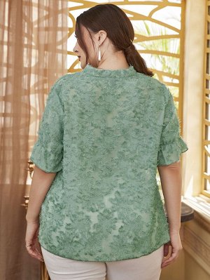 Женская блуза с коротким рукавом, цвет бледно-зеленый