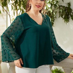 Женская блуза, цвет темно-зеленый