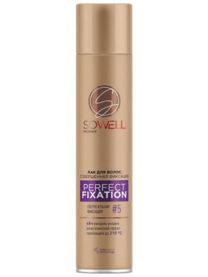 SoWell, Лак для волос с Термозащитой Perfect Fixation, Совершенная фиксация, Сверхсильная фиксация, 300 мл, Совелл