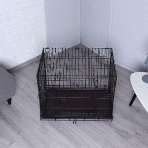 Клетка для собак №3 с металлическим поддоном, складная, 76 х 56 х 60 см