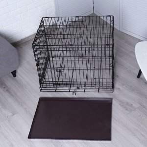 Клетка для собак №3 с металлическим поддоном, складная, 76 х 56 х 60 см