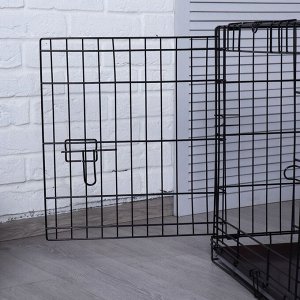 Клетка для собак №3 с металлическим поддоном, складная, 76 х 56 х 60 см