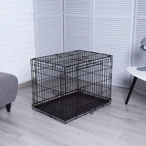 Клетка для собак №3 с металлическим поддоном, складная, 76 х 56 х 60 см