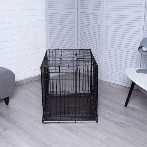 Клетка для собак №3 с металлическим поддоном, складная, 76 х 56 х 60 см