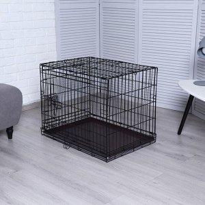 Клетка для собак №3 с металлическим поддоном, складная, 76 х 56 х 60 см