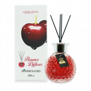 Жидкий освежитель воздуха "Aroma Diffuser" (стеклянный флакон + палочки / лаванда, черешня) 200 мл