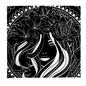 Набор гравюр «Женщина и цветы», 2 шт, 19х19 см, с металлическим эффектом «золото»