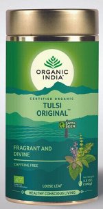 Organic India Tulsi Original 100g / Тулси Ориджинал Напиток на Основе Листьев Священного Базилика 100g в банке