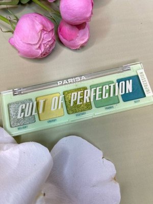 PARISA Тени "Cult of Perfection" №05 «IMPRESSION» 1*12шт (Е-605) зеленая палитра