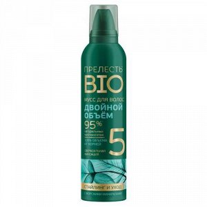 Прелесть Bio, Мусс для волос №5 Двойной объем Сверхсильная фиксация, Морские минералы, 160 мл, Прелесть био