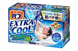KAO "Bub Extra Cool Mint" Шипучая соль для ванны в таблетках, охлаждающий эффект, 12шт по 40гр
